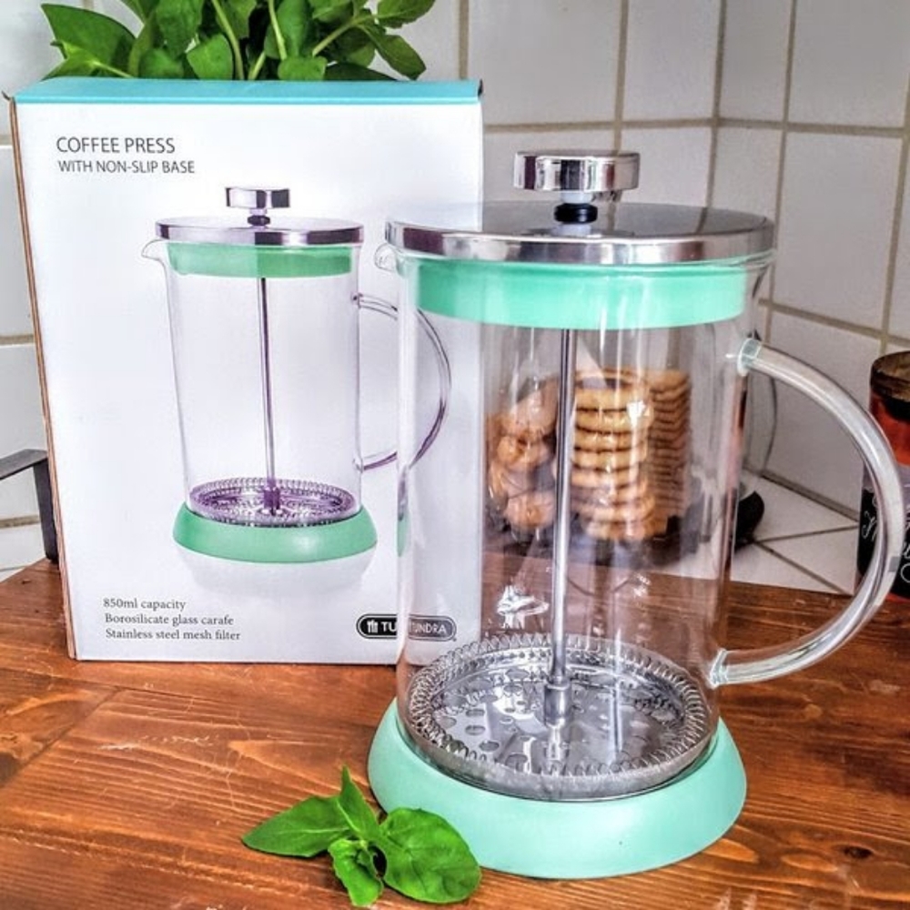 NEW Coffee Tea Press Mint Green Borosilicate Glass